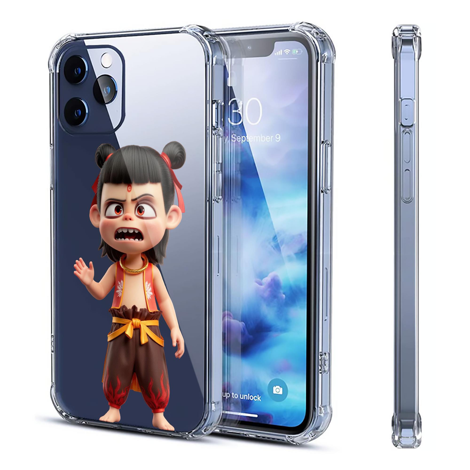 （画像用） Ne Zha 2 ナタ 魔童の大暴れ 【iPhone 12シリーズ対応】透明スマホケース（クリアソフトケース）